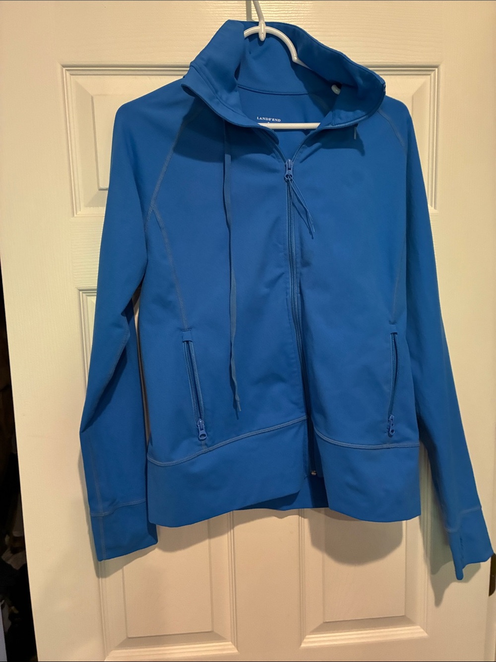 Lands' End small Women's Bright Blue Zip-Front Bomber Jacket